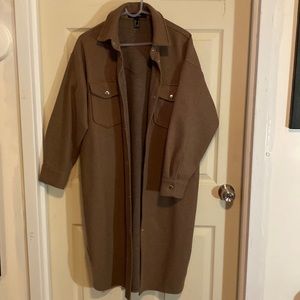 Womens Light Brown wool Shacket Jeacket from Forever 21 size small